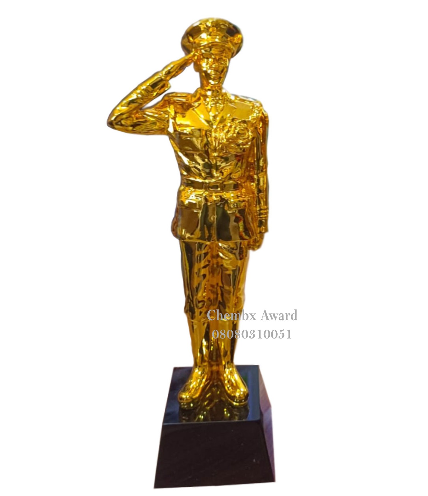 Saluting -officer-Service-Gold-Crystal-brass-Award-trophy